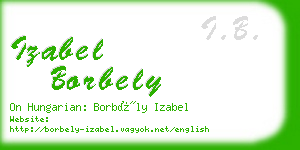 izabel borbely business card